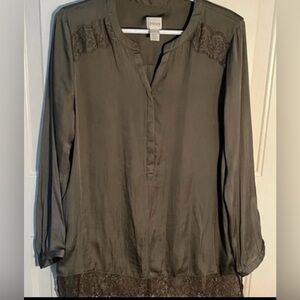 Chico's sz 1 equivalent to Medium Lace Hem Edge Tunic Top